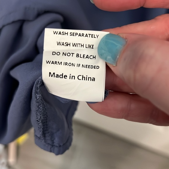 Blue babydoll style dress with A waist and waistline - Picture 6 of 6